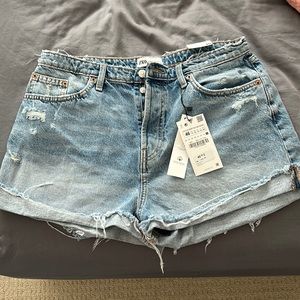 Zara high rise denim shorts